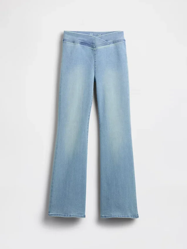 Jeggings med hög midja och utsvängda ben för barn