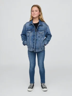 Jeggings med medelhög midja och dragkedja för barn