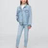 Jeggings med medelhög midja och dragkedja för barn