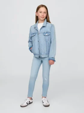 Jeggings med medelhög midja och dragkedja för barn