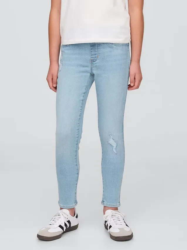 Jeggings med medelhög midja och dragkedja för barn