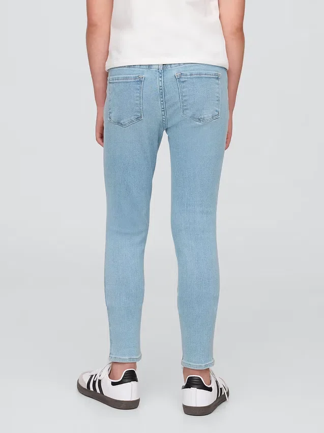 Jeggings med medelhög midja och dragkedja för barn