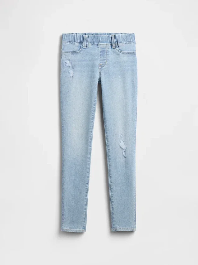 Jeggings med medelhög midja och dragkedja för barn