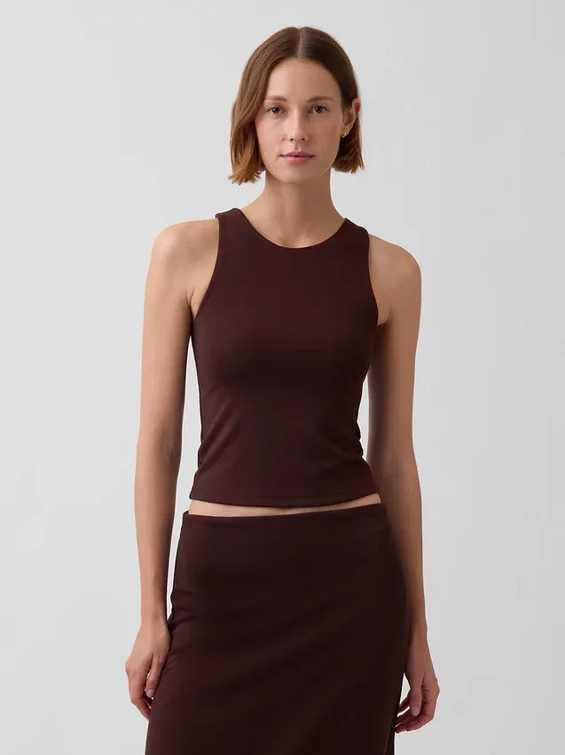 Jersey-tanktop i kort modell