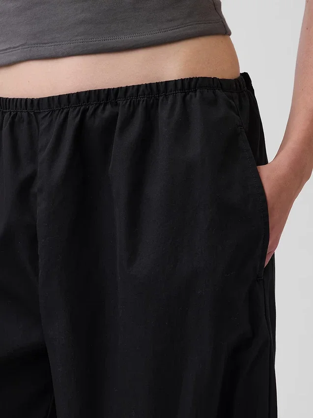 Joggingbyxor i ekologisk bomullspoplin med avslappnad passform