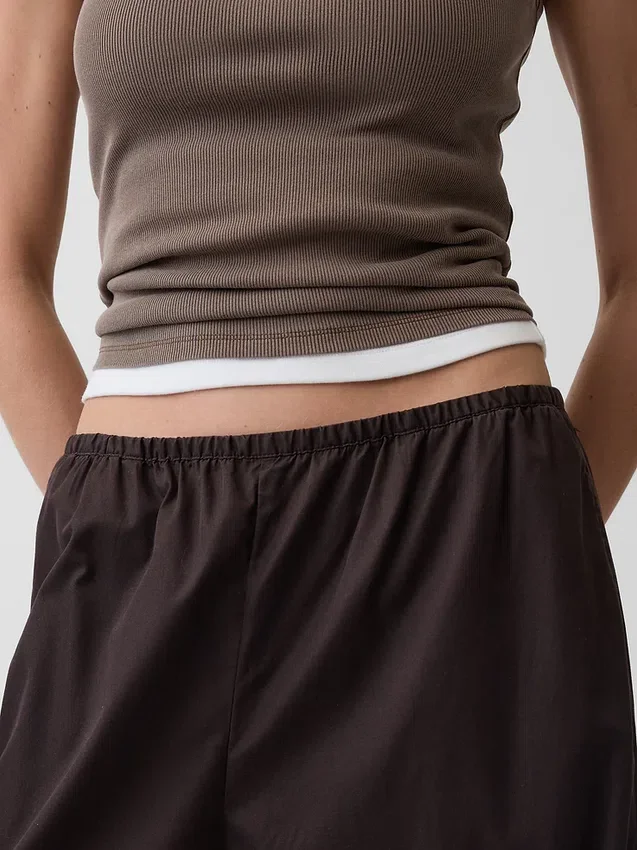 Joggingbyxor i ekologisk bomullspoplin med avslappnad passform