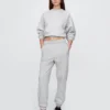 Joggingbyxor med hög midja i Vintagesoft-material