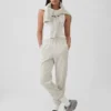 Joggingbyxor med hög midja i Vintagesoft-material