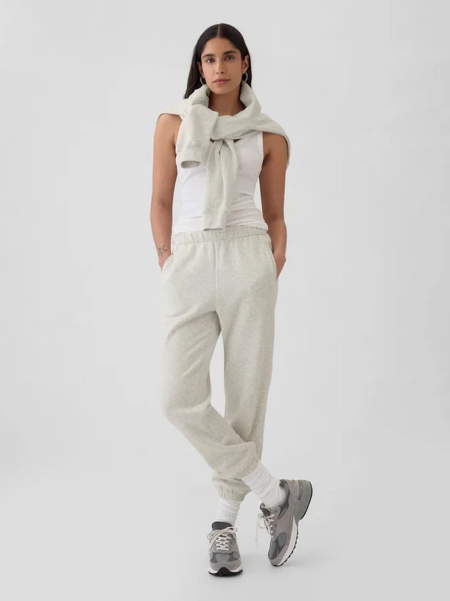 Joggingbyxor med hög midja i Vintagesoft-material