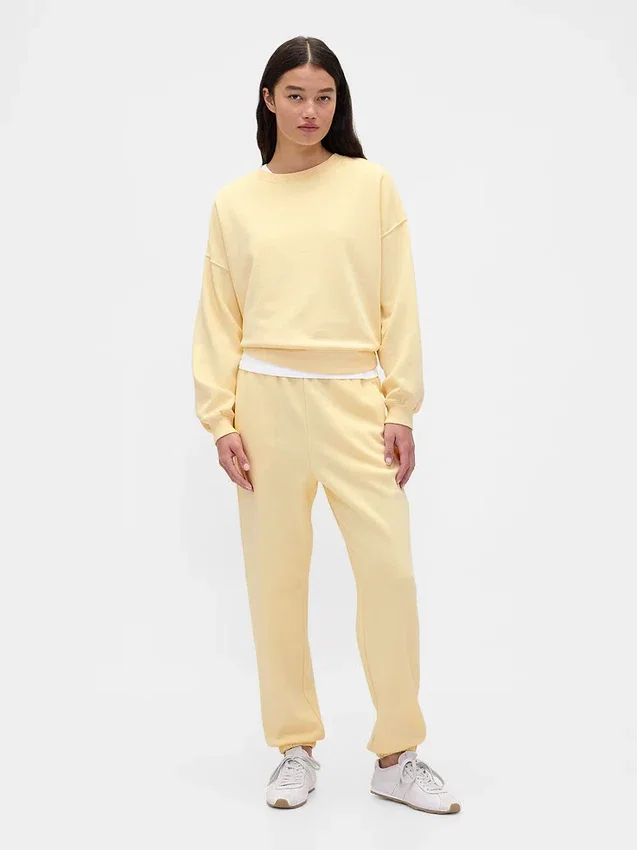 Joggingbyxor med hög midja i Vintagesoft-material