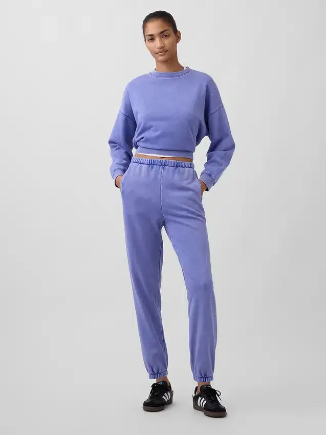 Joggingbyxor med hög midja i Vintagesoft-material