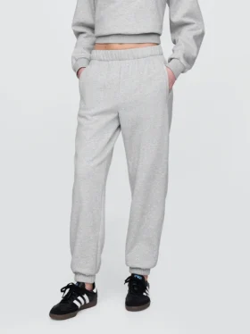 Joggingbyxor med hög midja i Vintagesoft-material