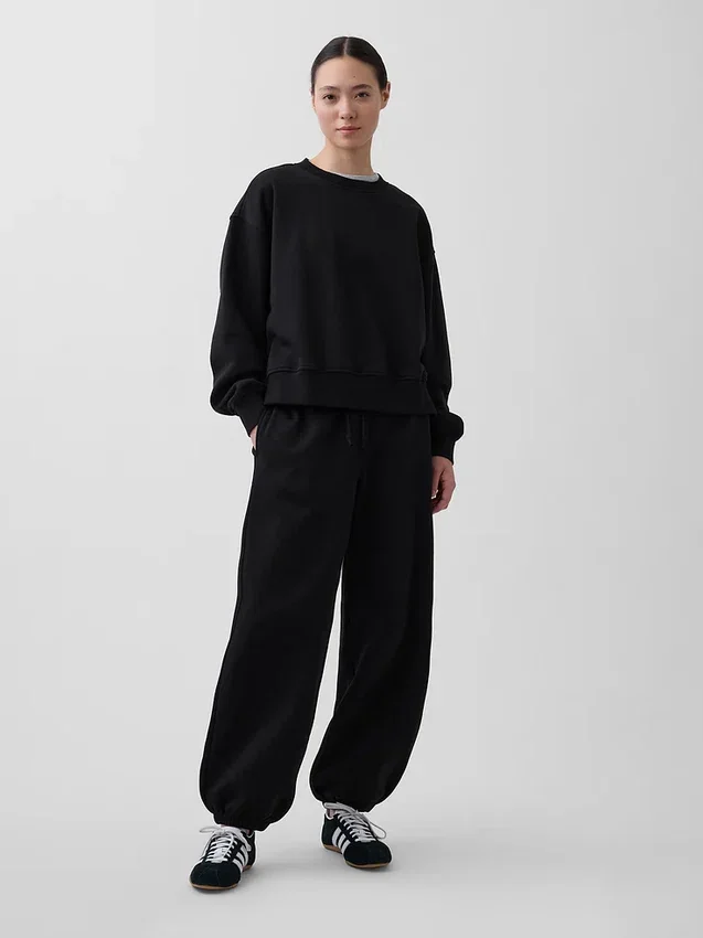 Joggingbyxor med medelhög midja i Vintagesoft-material