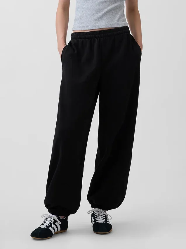 Joggingbyxor med medelhög midja i Vintagesoft-material