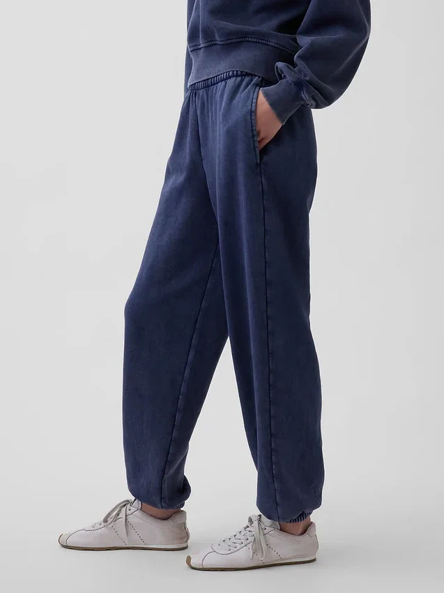 Joggingbyxor med medelhög midja i Vintagesoft och avslappnad passform