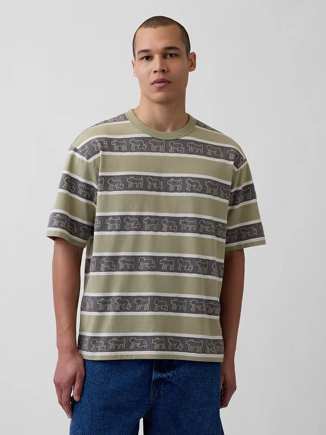 Keith Haring Oversized randig T-shirt