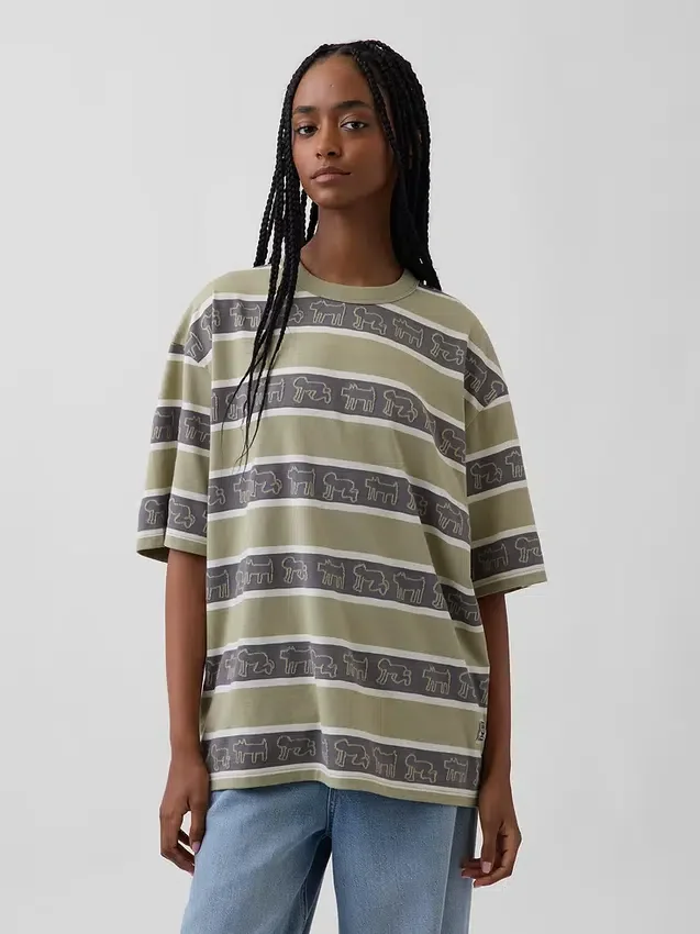 Keith Haring Oversized randig T-shirt