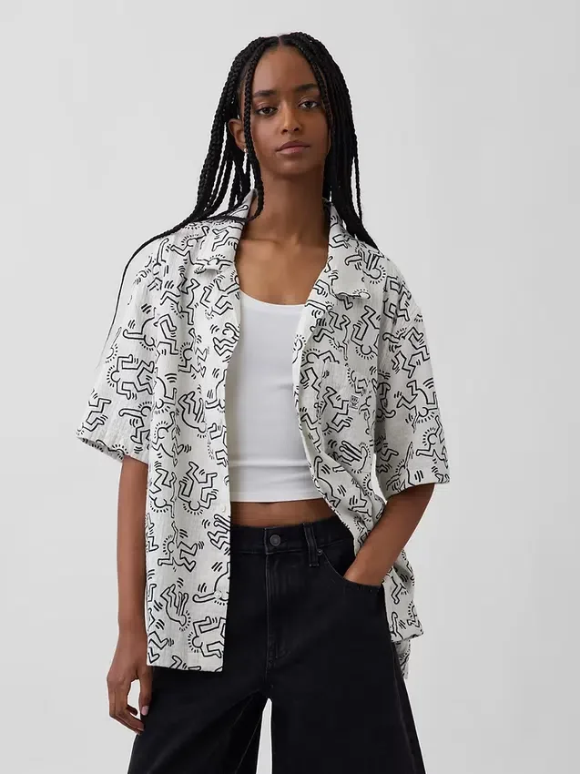 Keith Haring-skjorta med struktur