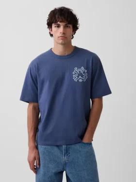 Keith Haring T-shirt i oversized-modell med tryck
