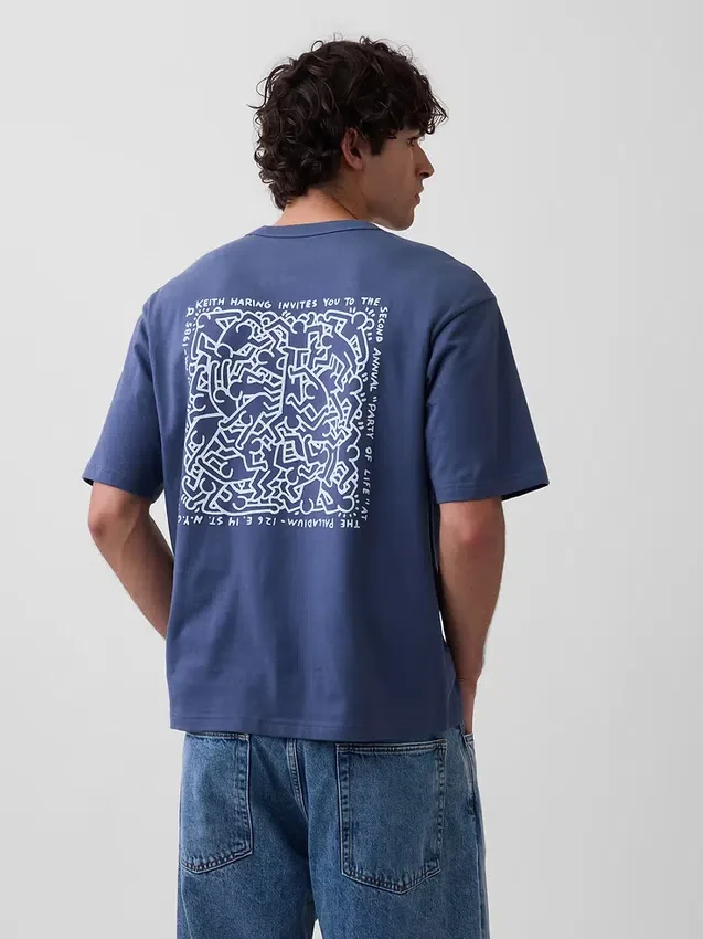 Keith Haring T-shirt i oversized-modell med tryck