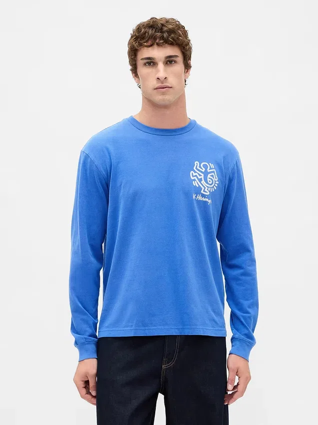 Keith Haring T-shirt med lös passform och tryck