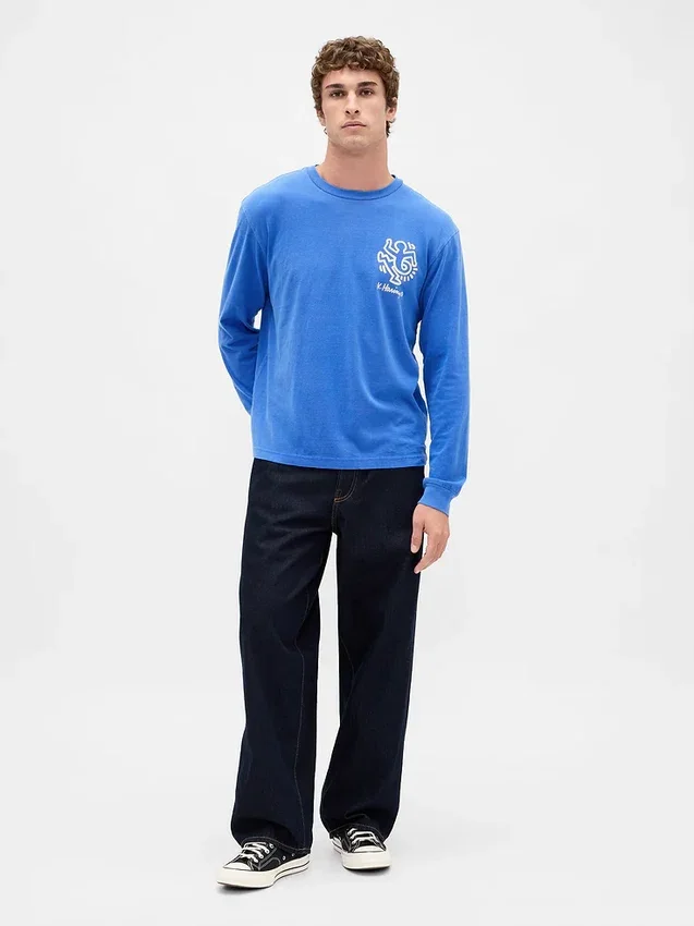Keith Haring T-shirt med lös passform och tryck