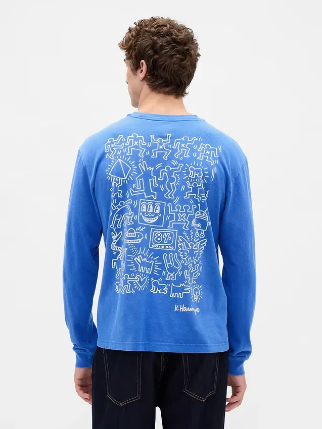 Keith Haring T-shirt med lös passform och tryck