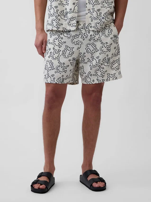 Keith Haring Texturerade Easy-shorts