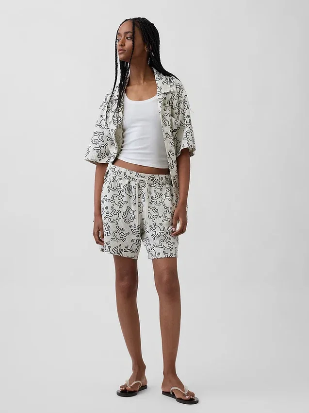 Keith Haring Texturerade Easy-shorts