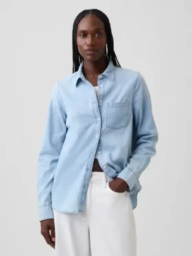 Klassisk skjorta i ekologisk bomullsdenim