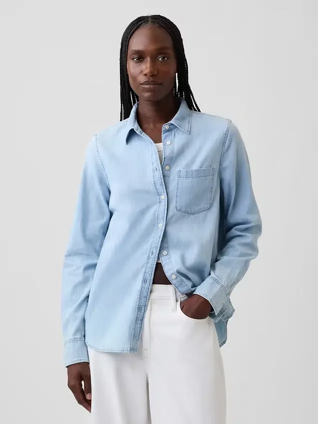 Klassisk skjorta i ekologisk bomullsdenim