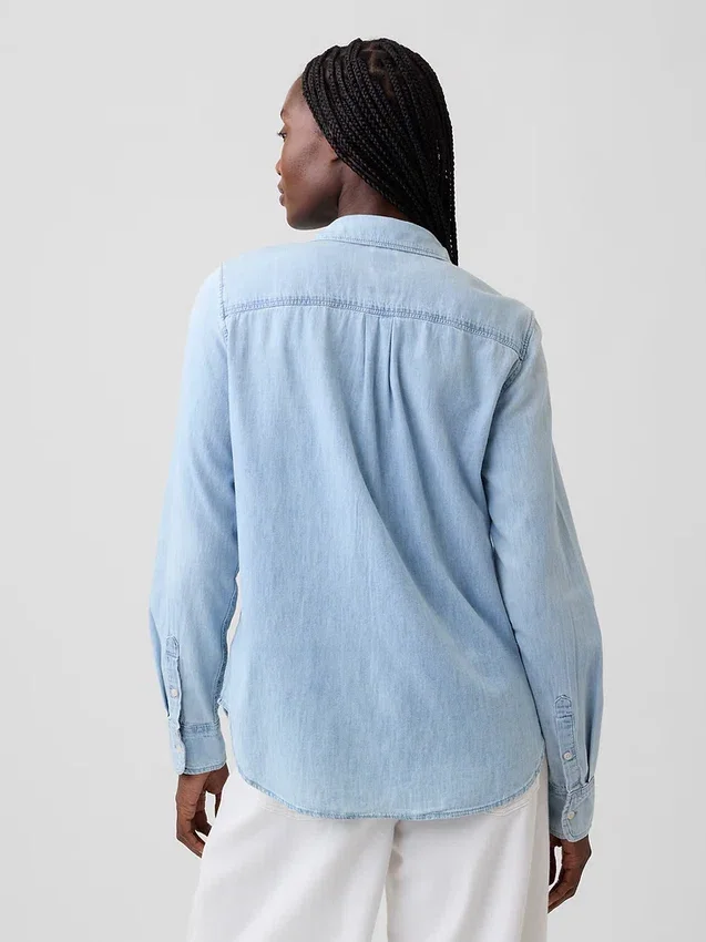Klassisk skjorta i ekologisk bomullsdenim