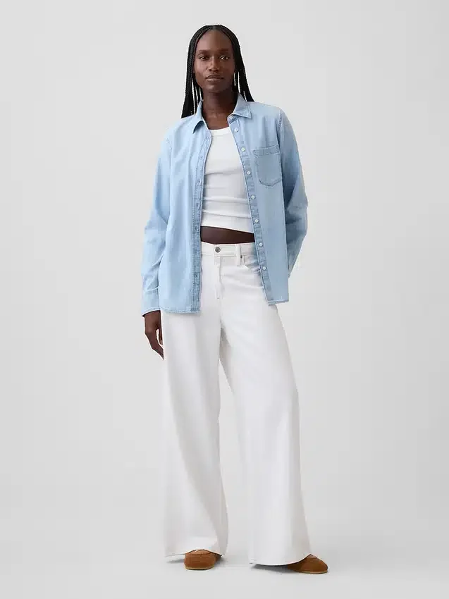 Klassisk skjorta i ekologisk bomullsdenim