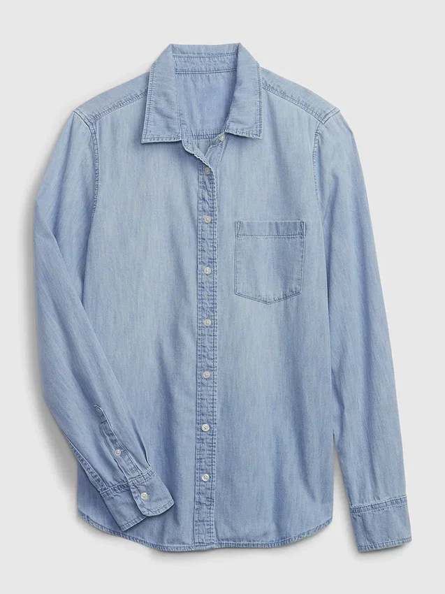 Klassisk skjorta i ekologisk bomullsdenim