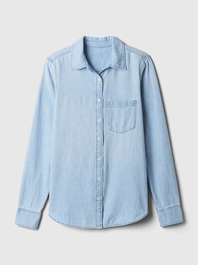 Klassisk skjorta i ekologisk bomullsdenim