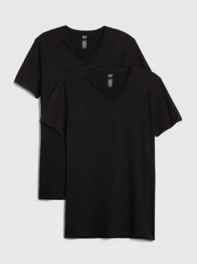 Klassisk T-shirt med V-ringning (2-pack)