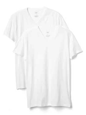 Klassisk T-shirt med V-ringning (2-pack)