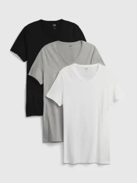 Klassisk T-shirt med V-ringning (3-pack)