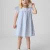 Klänning i gingham med hålbroderi för Baby & Småbarn