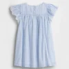 Klänning i gingham med hålbroderi för Baby & Småbarn