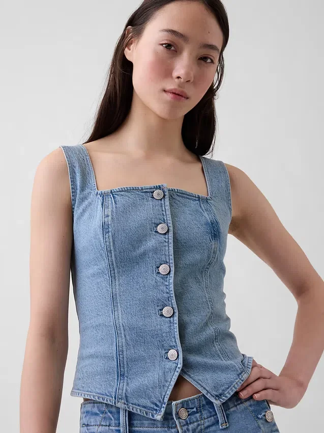 Korsetttop i denim