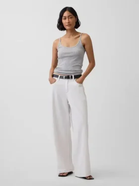 Kort cami-top i pointelle