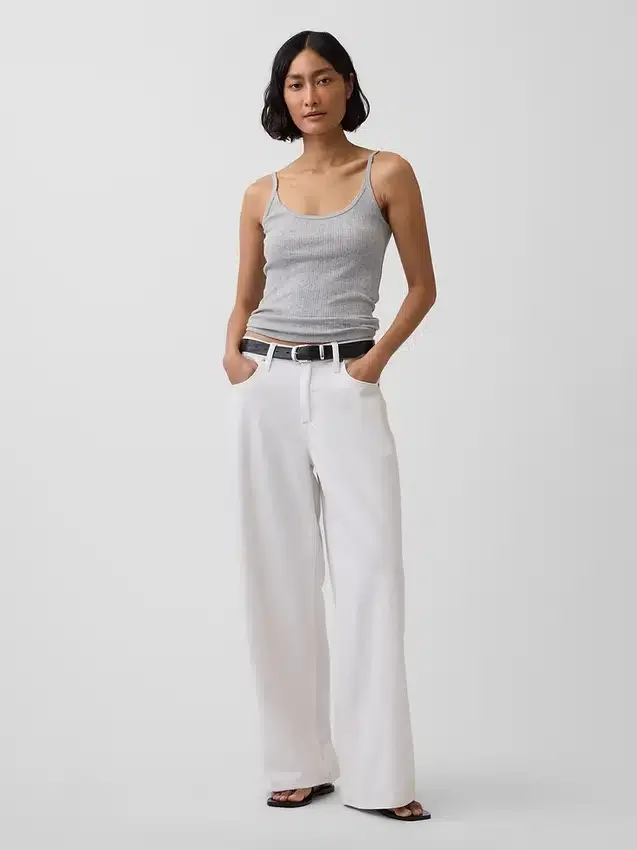 Kort cami-top i pointelle