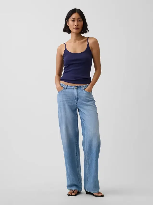 Kort cami-top i pointelle