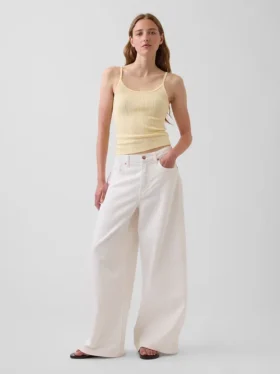 Kort cami-top i pointelle