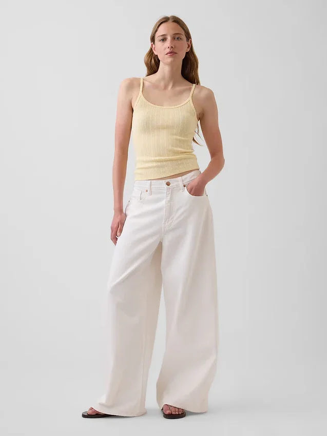 Kort cami-top i pointelle