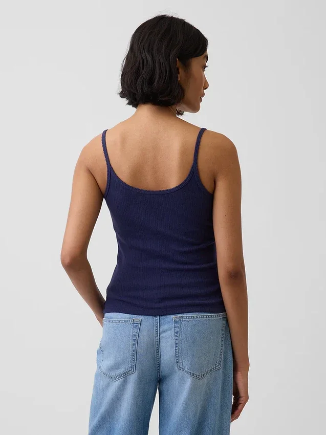 Kort cami-top i pointelle