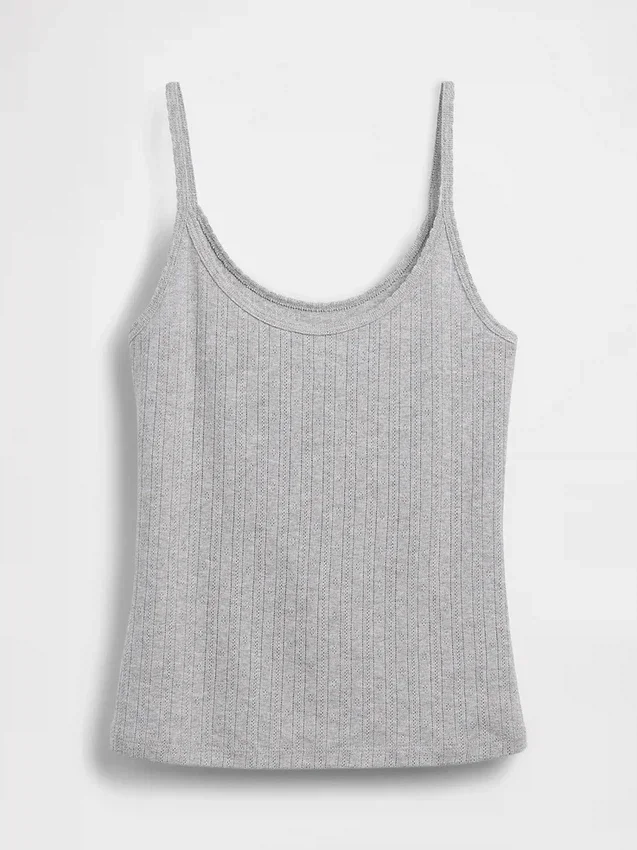 Kort cami-top i pointelle