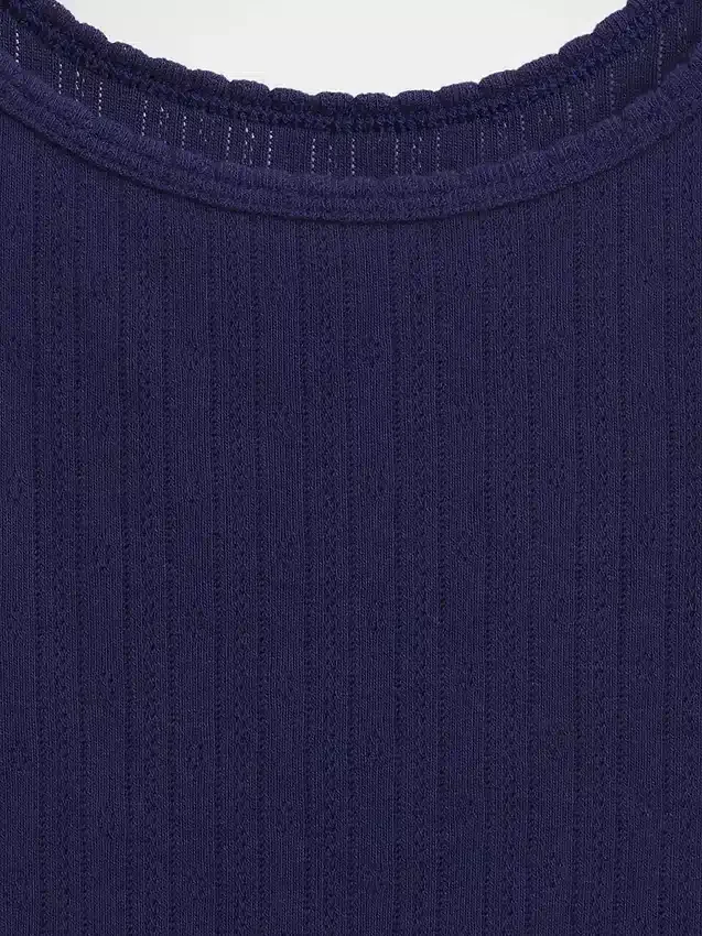 Kort cami-top i pointelle