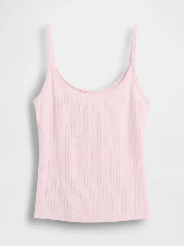Kort cami-top i pointelle
